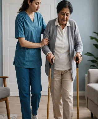 Compassionate home care team providing medical support to patients in Tamil Nadu